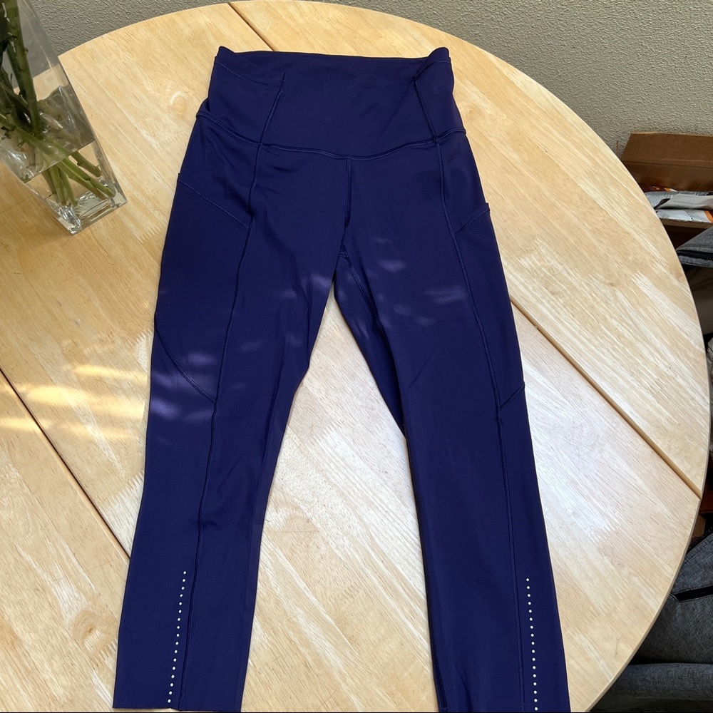 Lululemon Fast & Free Crop II Nulux 19, Aeon color, size 4 W6AKHS